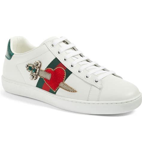 gucci ace pierced heart|ace sneakers gucci.